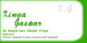kinga gaspar business card